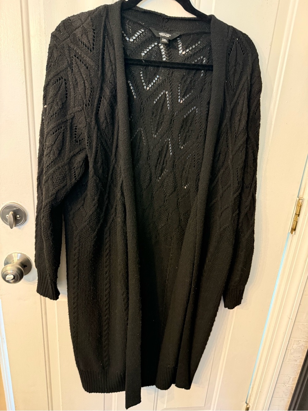 Simply Vera - Vera Wang Black Open-Front Knit Cardigan